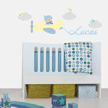 Adesivo Decorativo de Parede Infantil BABY FLY MENINO